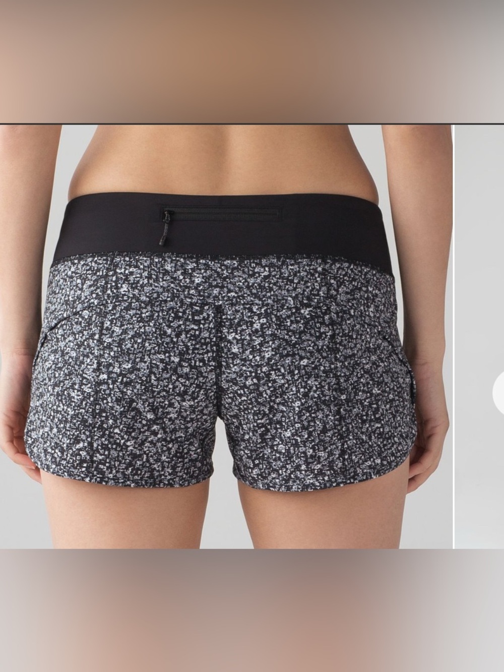 lululemon athletica Black & White Speckle Running Shorts